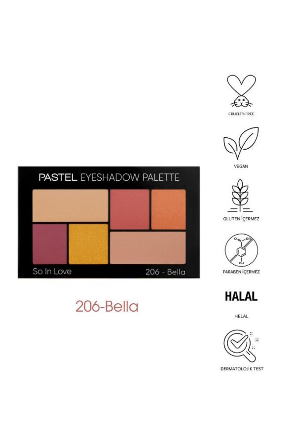 PASTEL PROFASHION 6' LI EYESHADOW PALETTE So In Love 206 - Görsel 6